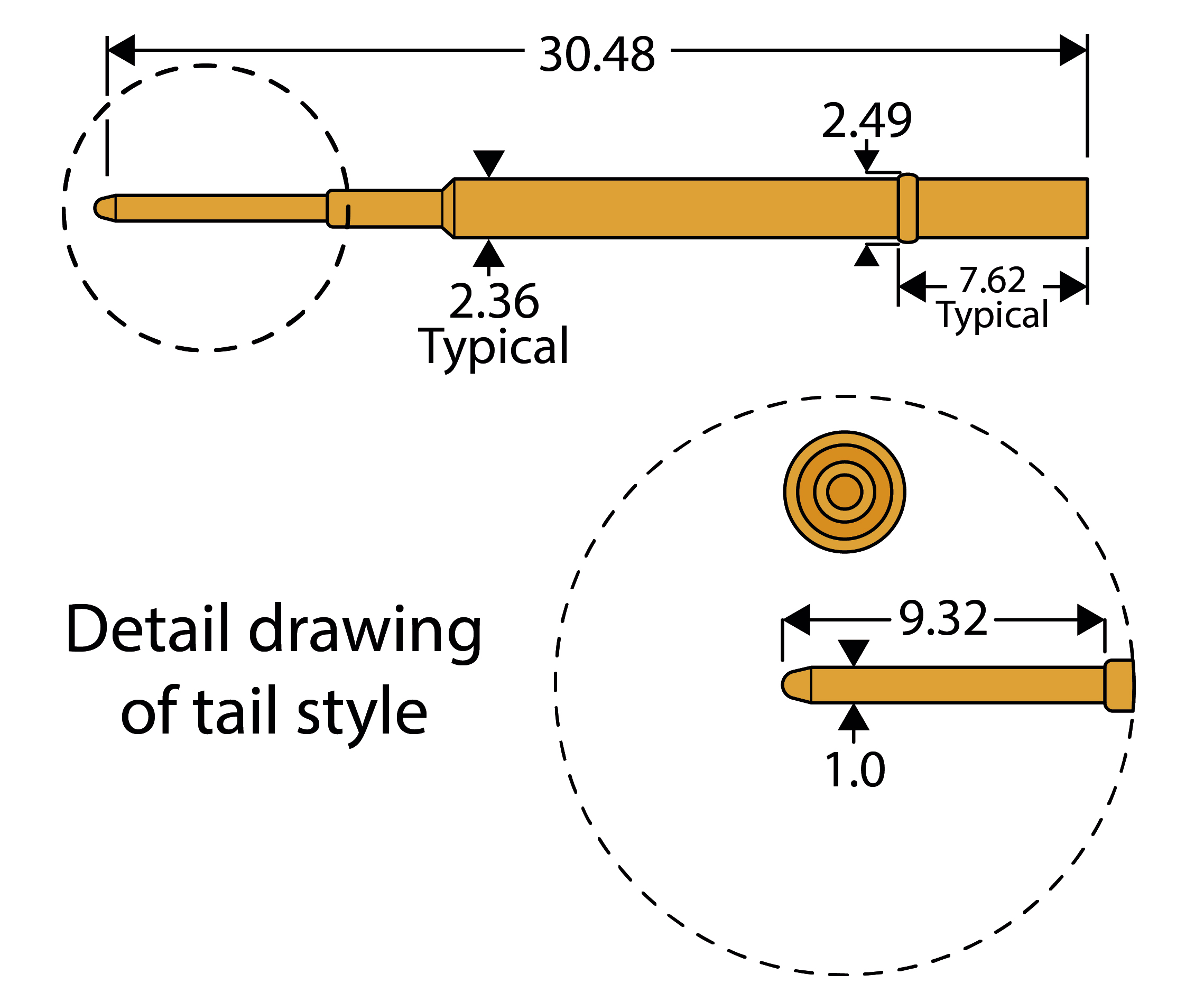 Receptacle - 1mm Round Pin