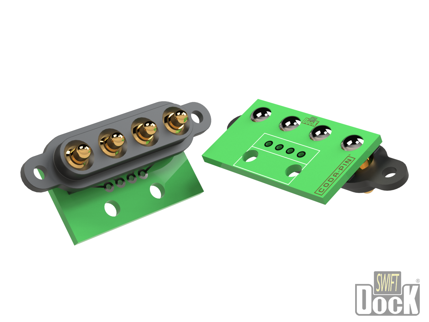 Swift-Dock (7mm pitch) - 4 pin, interface array with PCB