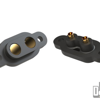 Docking connector. High current up to 12 amps. Two pin.