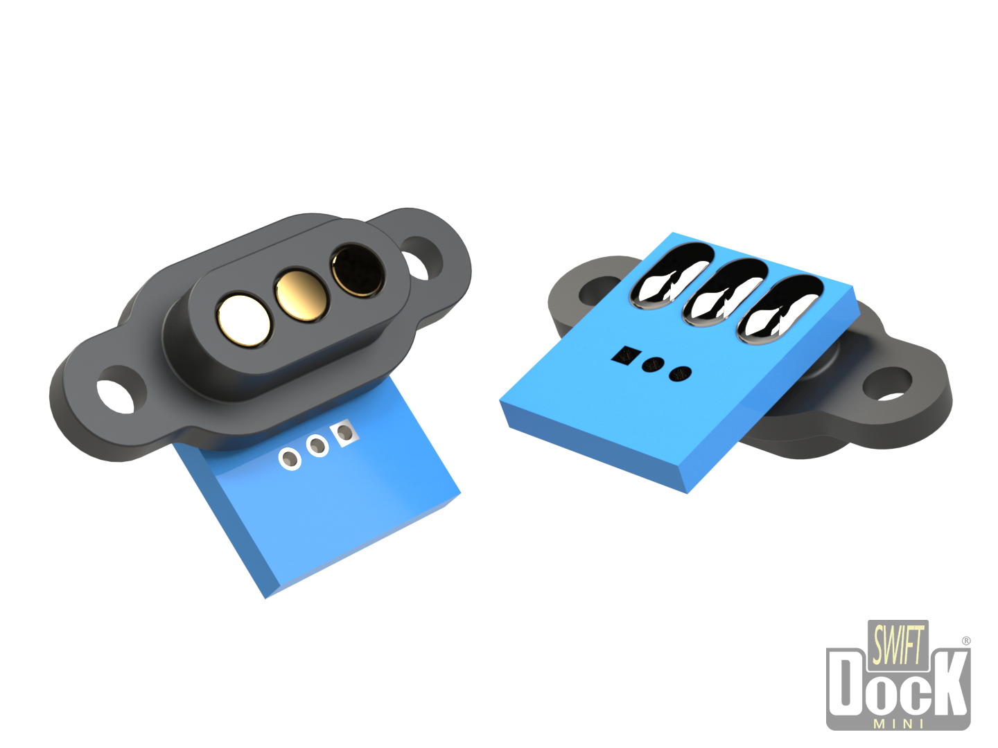 Swift-Dock-mini (3mm pitch) - 3 pin, interface array with PCB