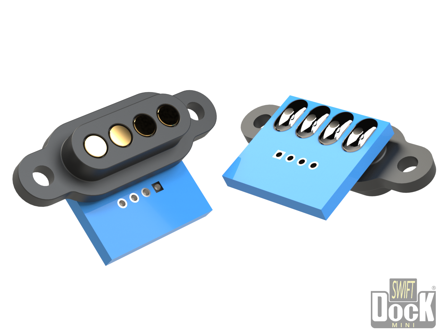 Swift-Dock-mini (3mm pitch) - 4 pin, interface array with PCB