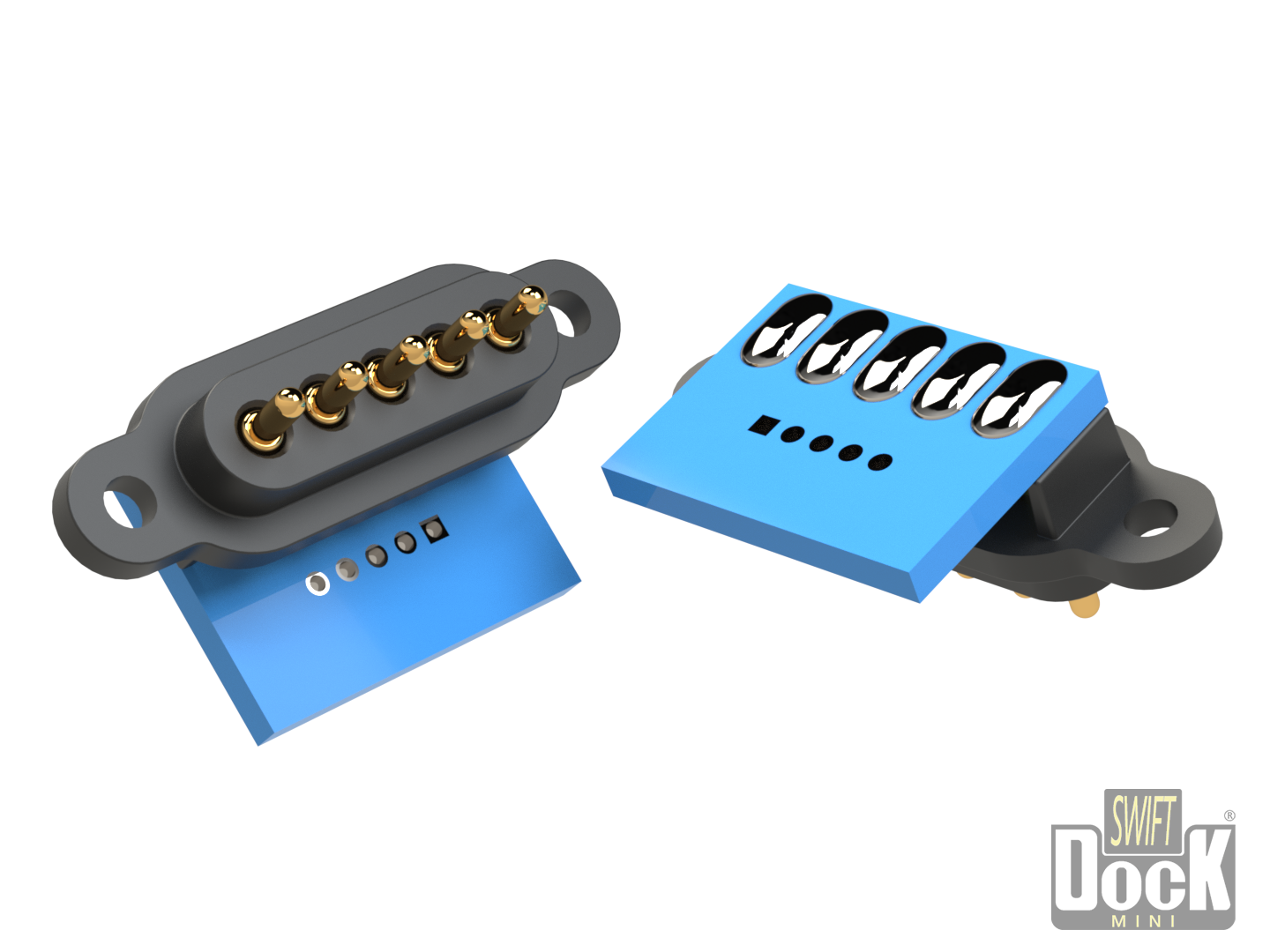 Swift-Dock-mini (3mm pitch) - 5 pin, interface array with PCB