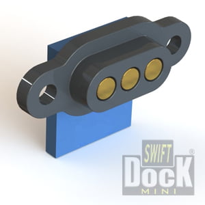 Swift-Dock-mini (3mm pitch) - 3 pin, interface array with PCB