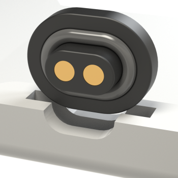 Miniature electrical connector pair for wearable devices